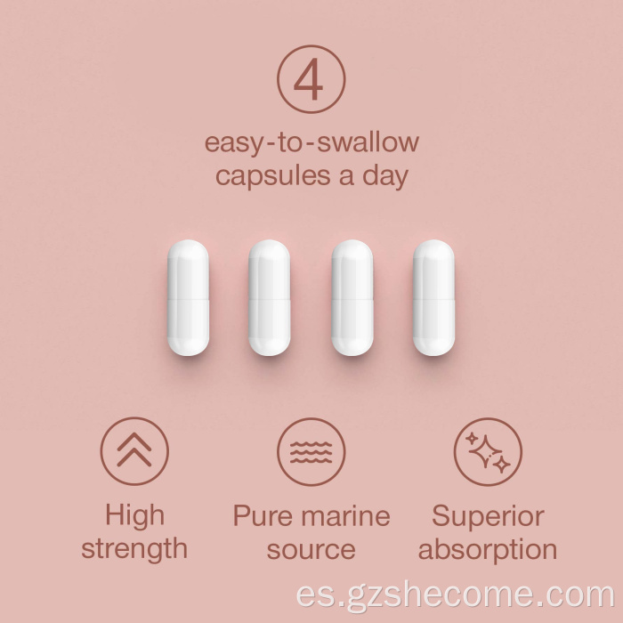 Cápsulas de colágeno de alta resistencia suplementos de colágeno marino